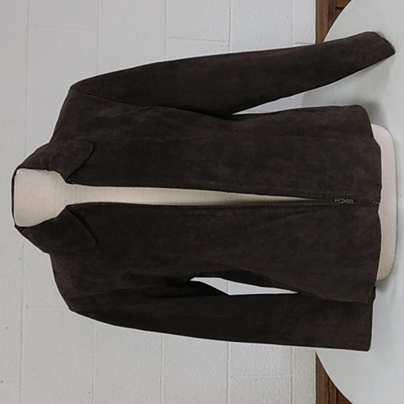 Ladies genuine leather Jacket, brown, Sz Large - Picture 5 of 5